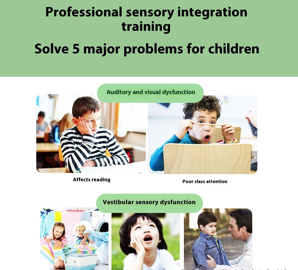 Binaural Sensory Training Jumping Ball Elastic PVC Ball Kindergarten Balance Toy for Children