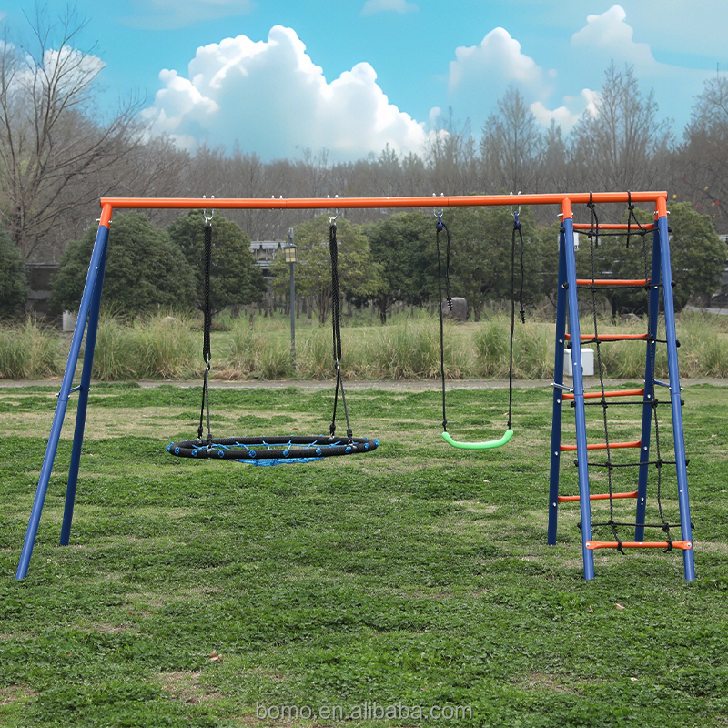 Zoshine Durable Swing Set and Climbing Frame Customized Color Outdoor Swing Set for Children and Adult Backyard Fun