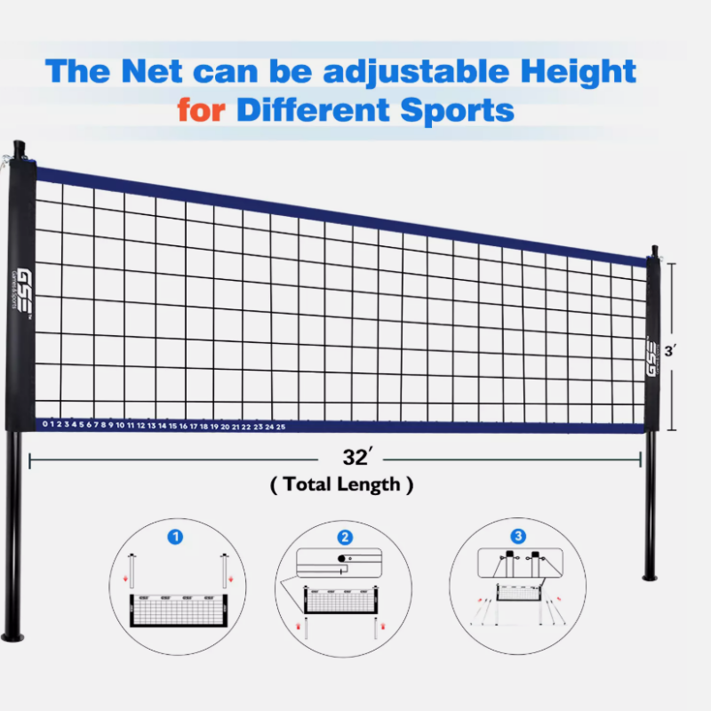 High Quality Court Equipment Official Size Backyard Volleyball Net for Family Play and Entertainment