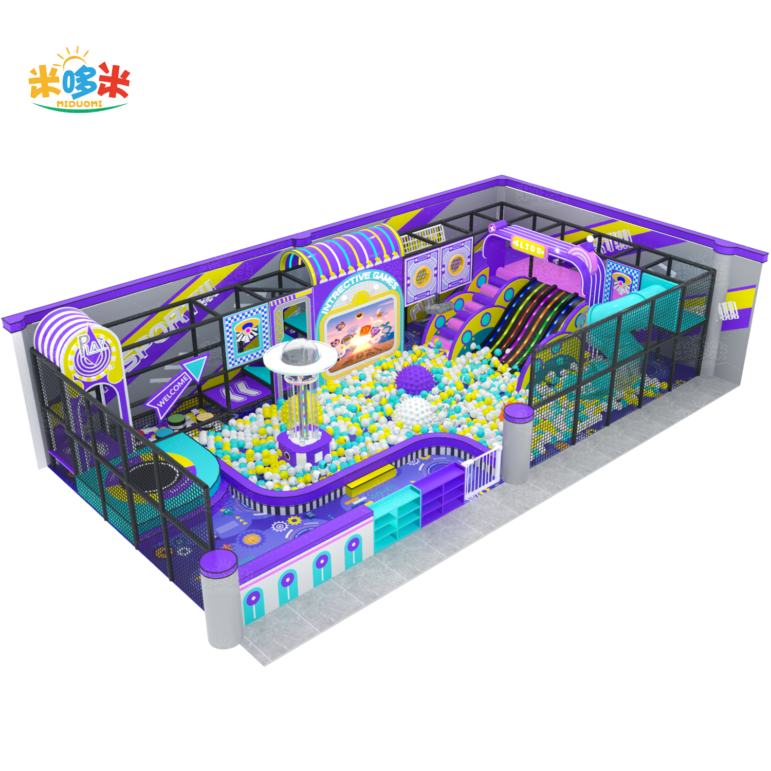 Amusement Equipment Kids Indoor Playground Commercial Adventure Park Customized Rope Course Kids Slide Game Soft Play