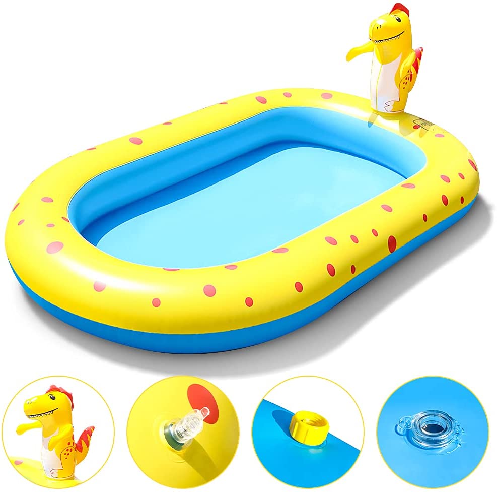 Inflatable Sprinkler Kiddie Pool Toddler Pools Water Sprinkler Backyard Splash Pad Water Play Toys Blowup Kids Pool
