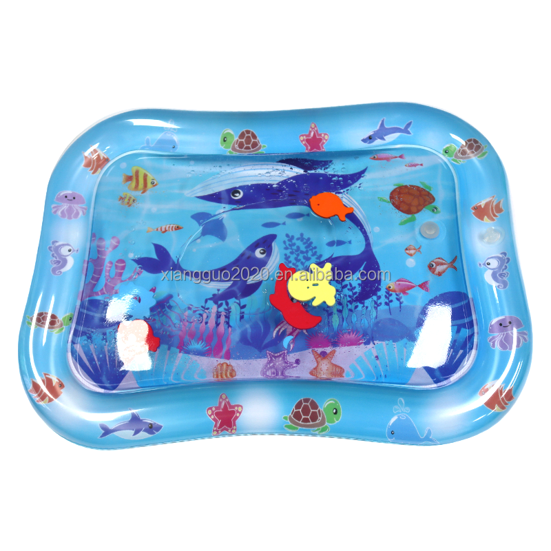 Inflatable Tummy Time Premium Water Mat Cool Summer Funny Baby Girls Boys Water Activity Mats Infant Soft Toy 100CM Round Mat