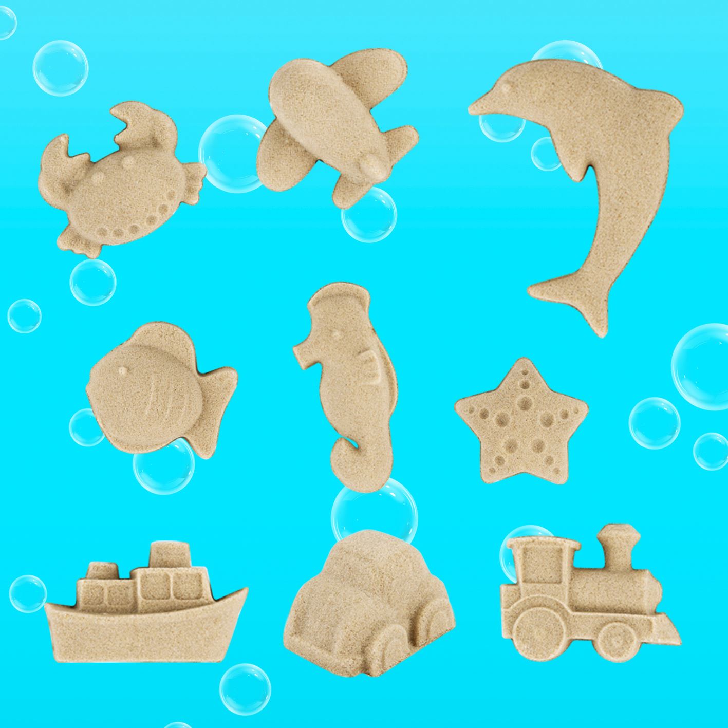 Creative Star Magic Sand for Kids Beach Sand Kit Mold DIY Arts Crafts Outdoor Sand Play Set Sensory Toy