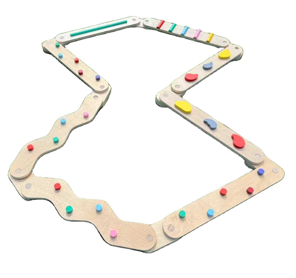 Factory Quality 8 Pcs Wooden Indoor Foldable Kids Balance Beam &amp; Board Wobble Exercise Gym Toy for Toddler Outdoor Use