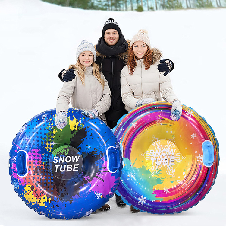 Inflatable Ski Snow Tube Winter Snow Sledges Winter Camping Toy Inflatable Ski for Children Thicken Pvc Heavy Duty Sledges