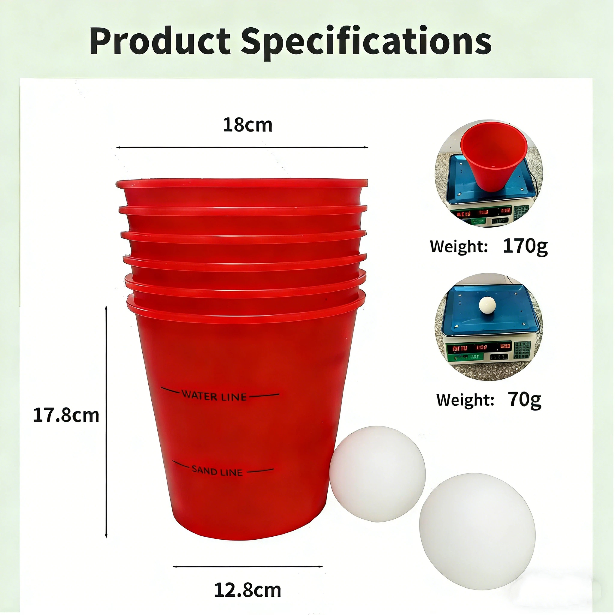 Outdoor Giant Bucket Ball Set, Beach Pool Backyard Wedding Camping Lawn Game for Adults &amp; Kids