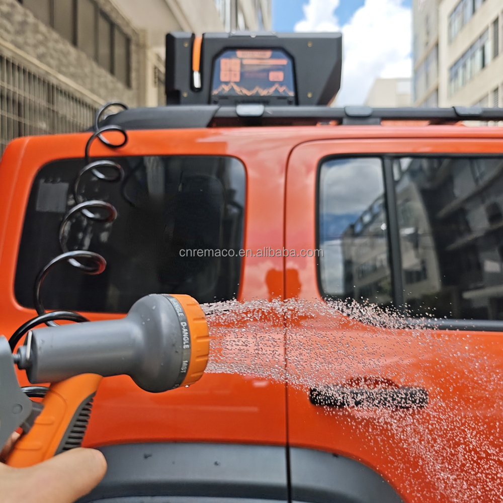 24L 12V Electric Pressurized Water Tank Rechargeable Camping Shower Food-Grade PE Portable Road Shower Off-Road Overland 50-80