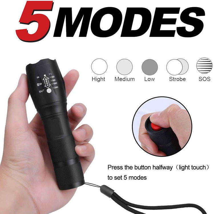 Brightenlux Linterna ZOOM Led Torch Light Long Range Powerful AAA Dry Battery 18650 Rechargeable Powerful Tactical Flashlight