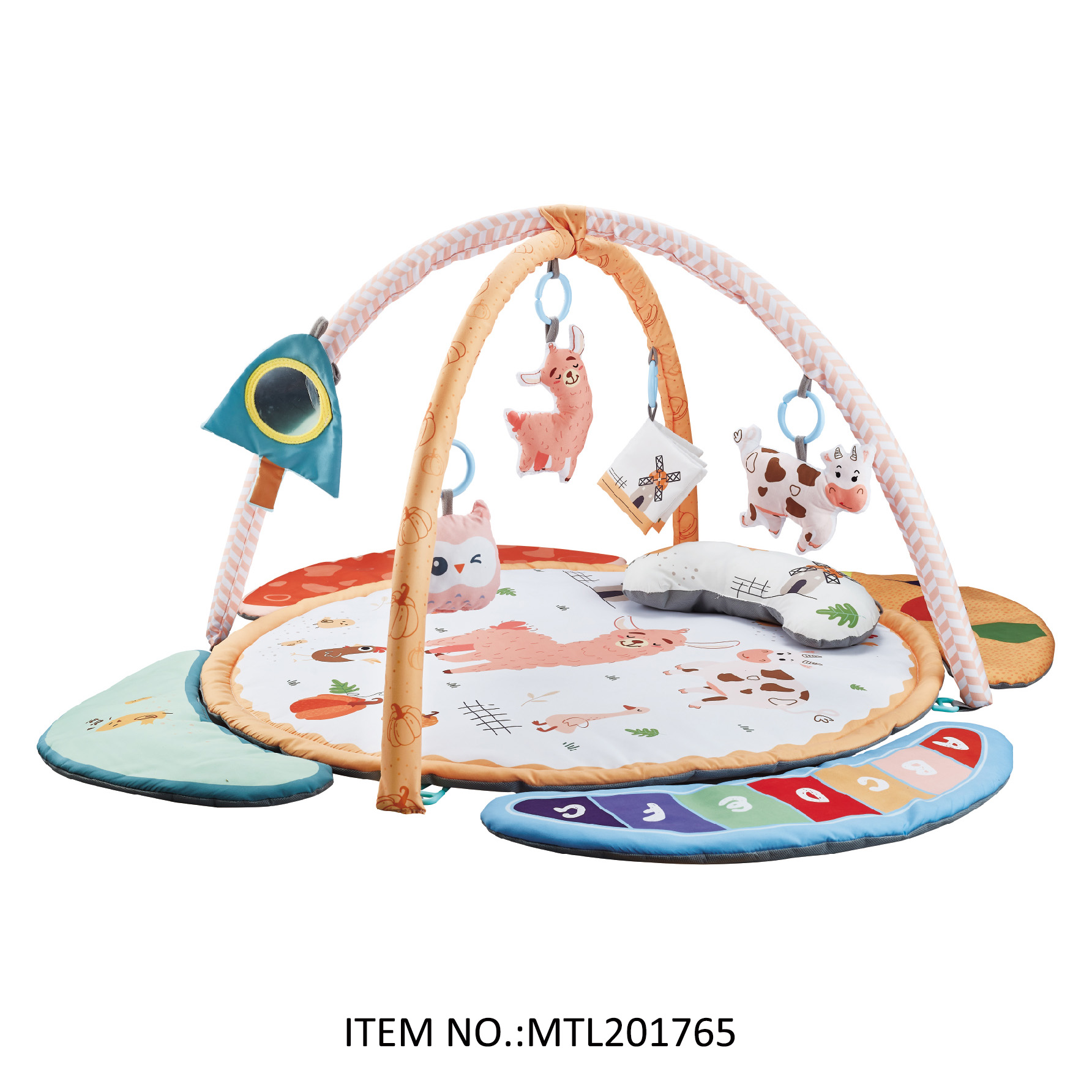 3 in 1 Toy Baby Gym Crawling Mat Fence Learning Activity Playmat Fitness Play Mats Blanket Toy for 0-24 Months Infants