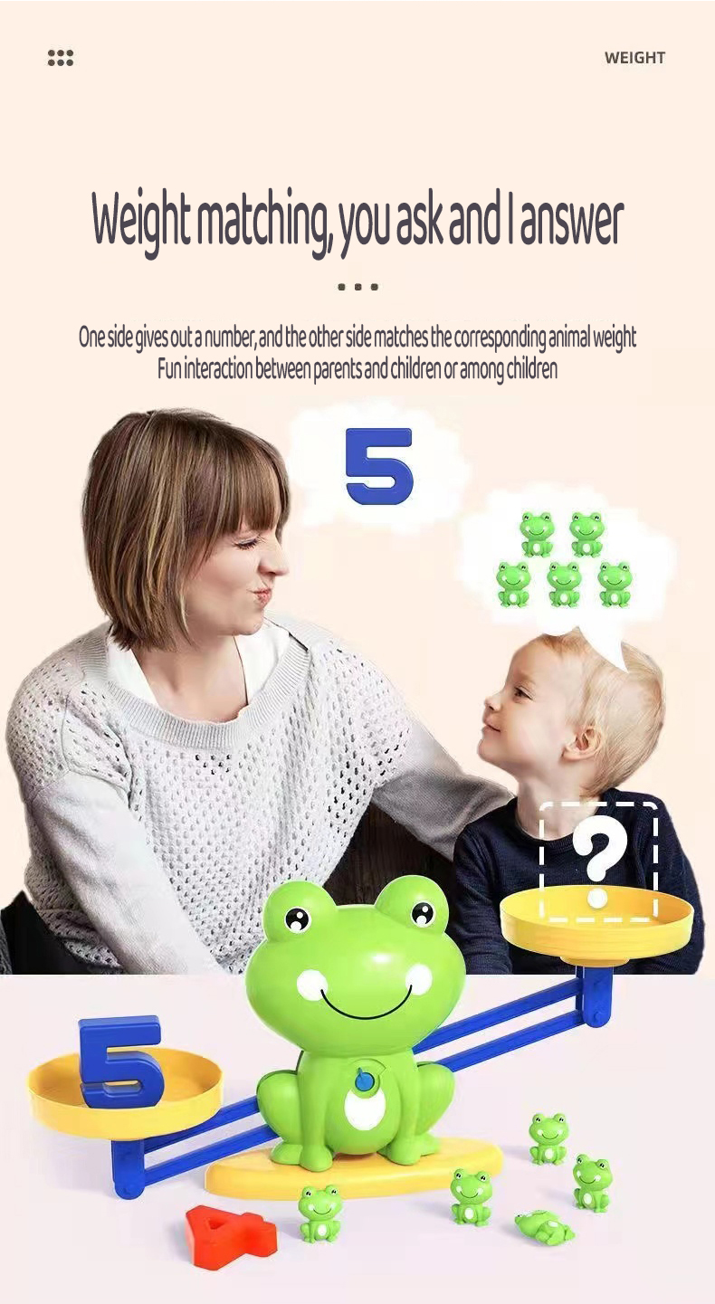 Customized Child Interactive Digital Frog Balance Toy Early Education Educational Toy Cognitive Logical Thinking Training Toy