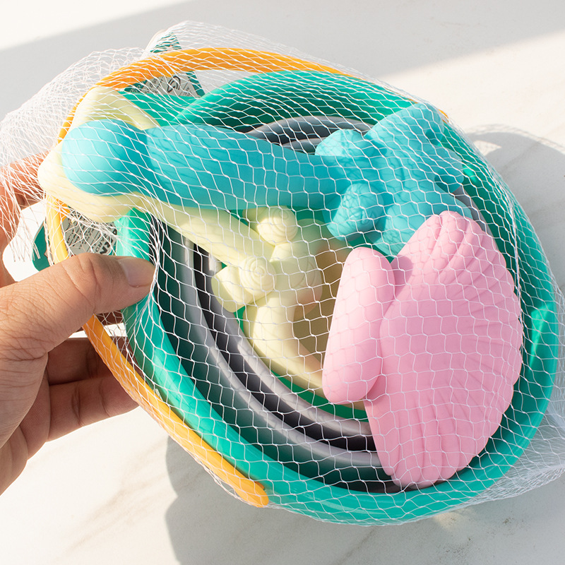 Children's Educational Outdoor Water Play Beach Sand Digging Toys Silicone Folding Bucket and Shovel Set Plastic Material