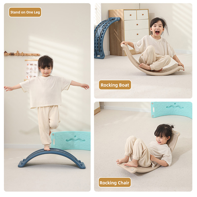 Kids Balance Wobble Board Curved Plate Eco-friendly Material Body Sensory Training Activity Toy for Toddler and Teens