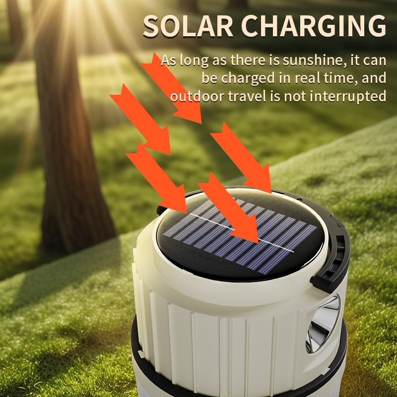 2400mAh USB C Power Bank Solar Rechargeable LED Light Lamp Tent Extendable Hook For Outdoor Work Camping Light