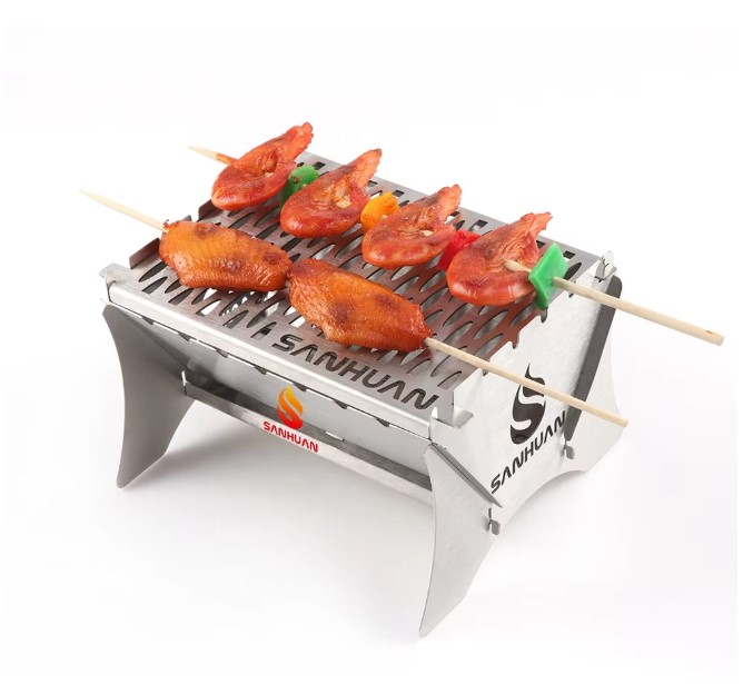 Portable Stainless Steel Camping BBQ Grill Foldable Outdoor Cooking Mini Camping Stove