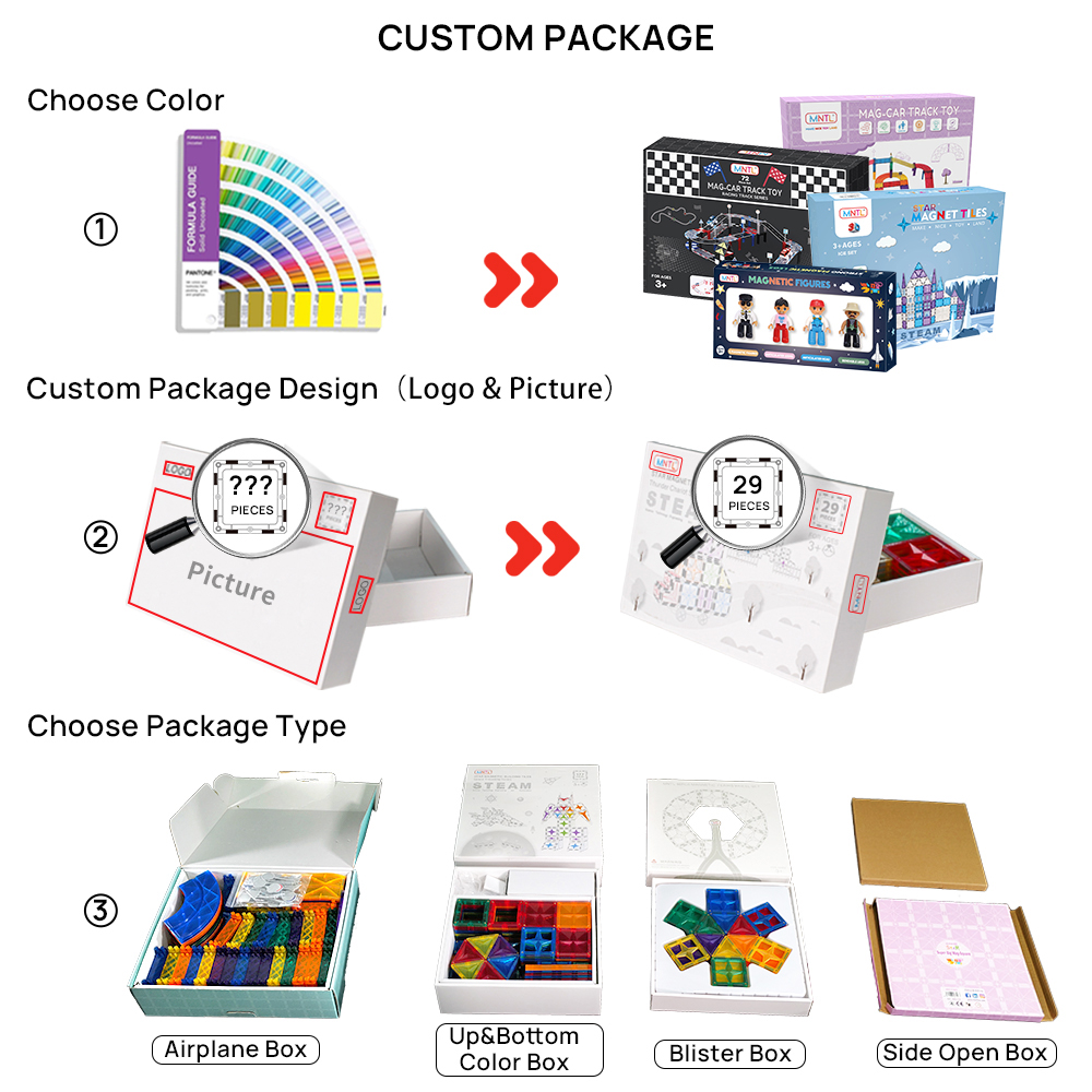MNTL DIY Colorful 3D Magnetic Blocks Building Toy Adventure Race Track Magnetic Tiles Road Blocks Montessori Toy