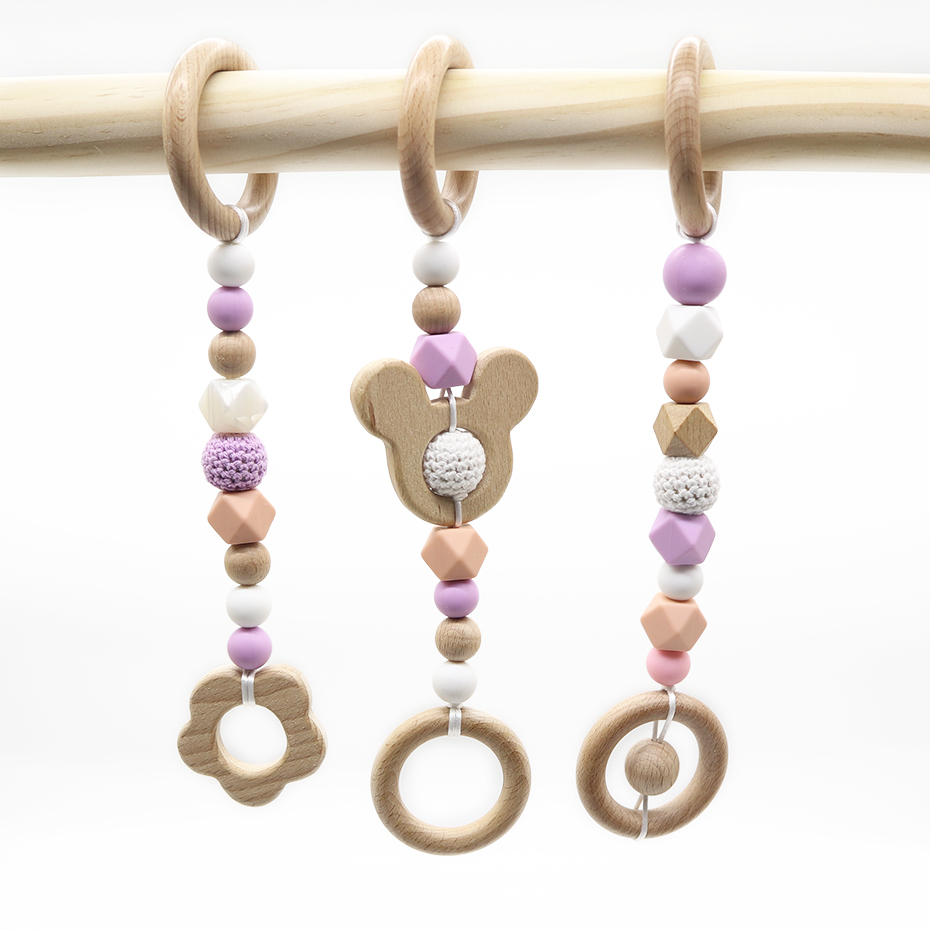 Aliexpress Hot Sale Eco-Friendly Educational Natural Indoor Activity Play Wooden Baby Gym Hanging Toy