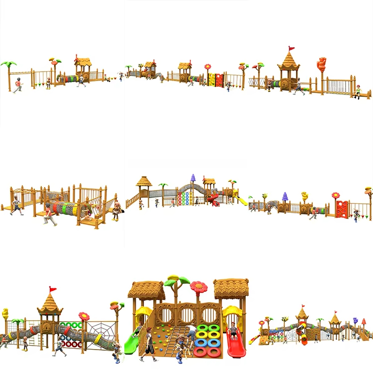 Customized Fun Colorful Backyard Play Slide Playhouse Equipment Outdoor Kids Playground for Kids School