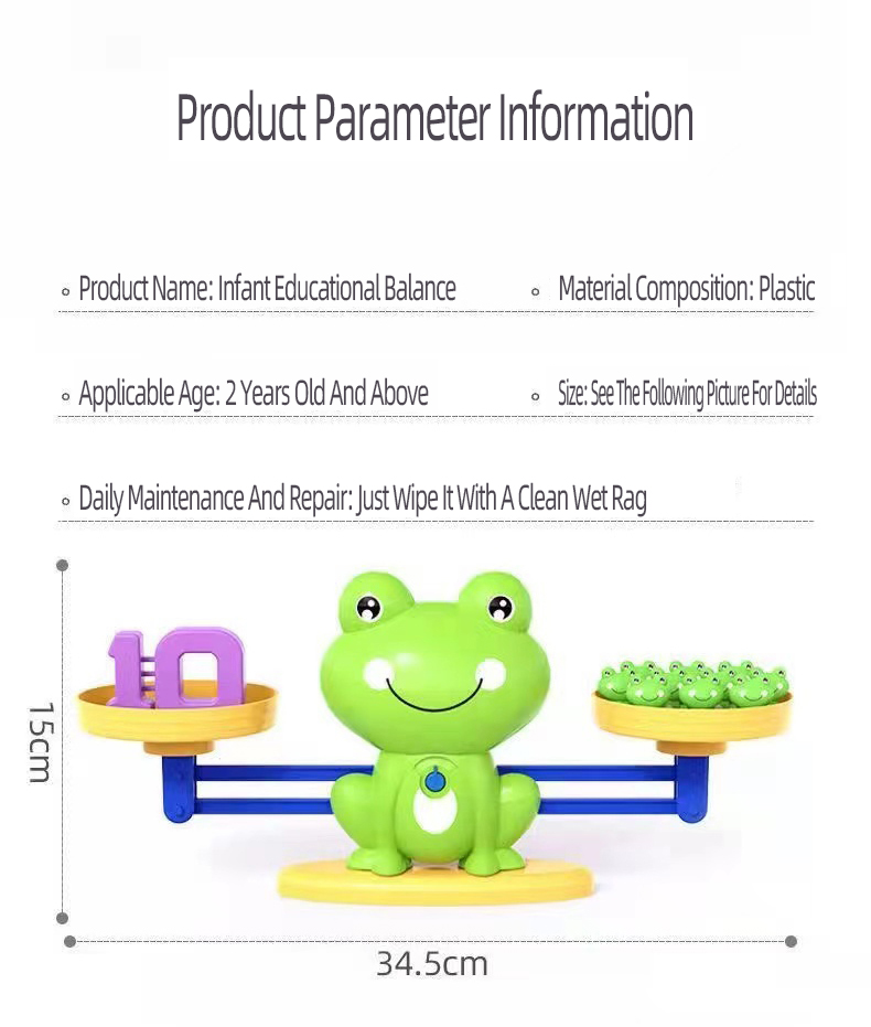 Customized Child Interactive Digital Frog Balance Toy Early Education Educational Toy Cognitive Logical Thinking Training Toy