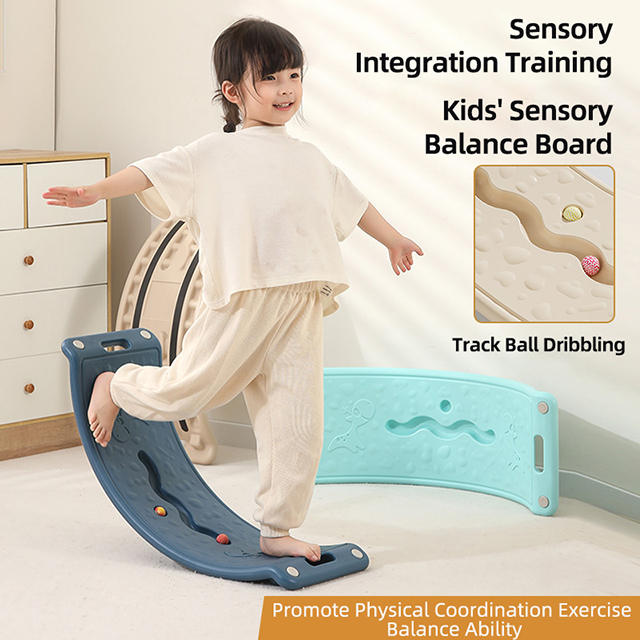 Kids Balance Wobble Board Curved Plate Eco-friendly Material Body Sensory Training Activity Toy for Toddler and Teens