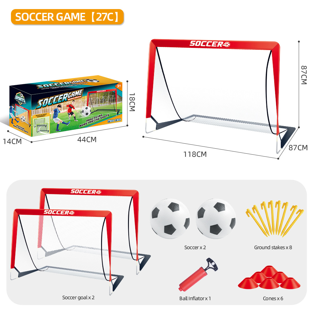 2-in-1 Outdoor/Indoor Sports Football Toy Elastic Rope Inflatable Soccer Training Games Set for Kids