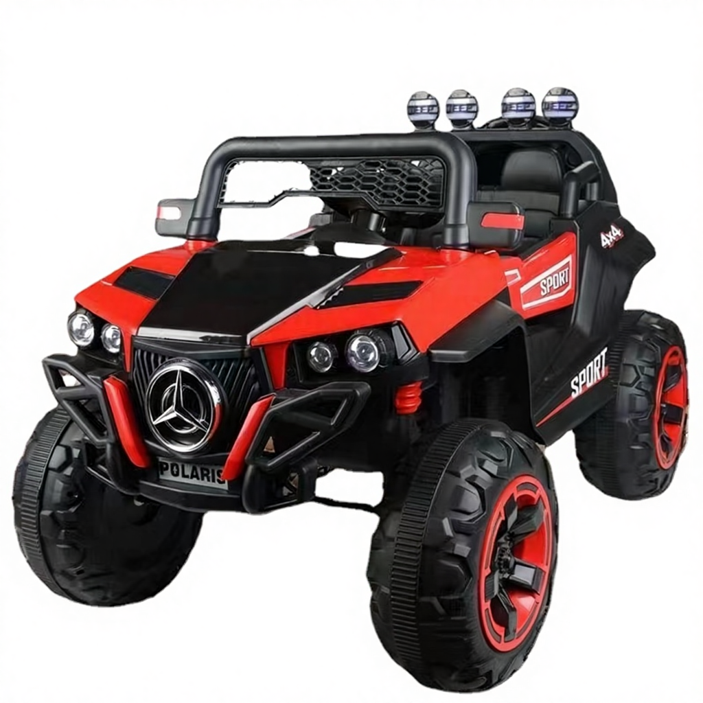 Electric Kids Cars with Remote Control 12v Ride-on Baby Car 2-13 Years Old Four Wheels Pedal Power Light Features Double Seat