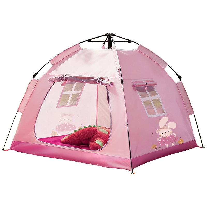 Hot Sale Double Portable Play Tent House Kids Sports Toy Automatic Pop-Up Open Design Four-season Outdoor Camping Baby