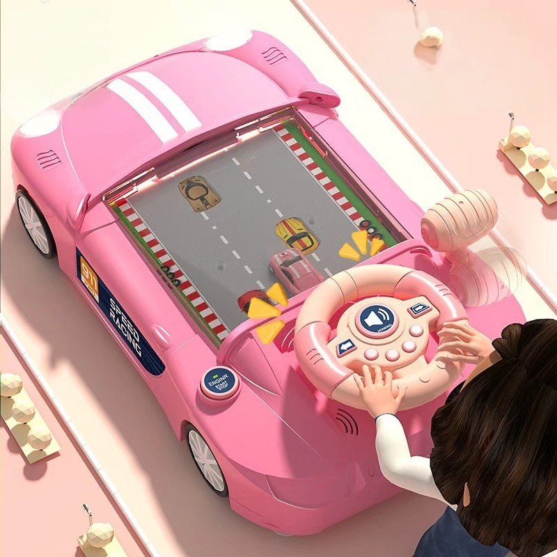 Children's Racing Game Simulation Steering Wheel Driving Obstacle Avoidance Adventure Puzzle Indoor Tabletop Game