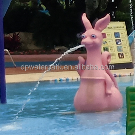 Aqua Kangaroo Water Splash Pad Equipment Indoor/Outdoor Kids Toys with Fiberglass Steel Metal-Zoo Animals Water Sprinkler