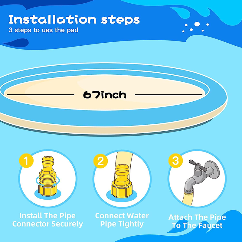 PVC Outdoor Inflatable Water Toys for Kids Adults and Dogs Summer Swimming Pool Splash Play Mat Sprinkler Splash Pad Pool