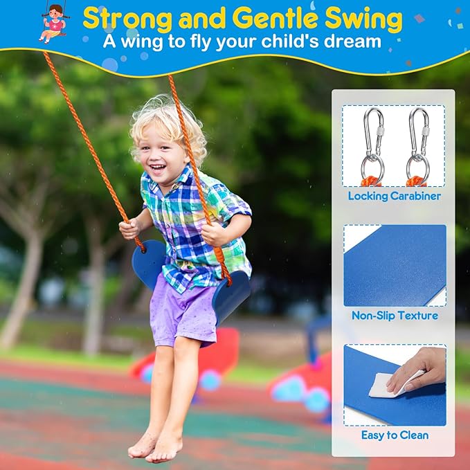 Kids Metal Swing With Saucer Playground Outdoor Metal 3Swing Set Children Garden Swing Toys