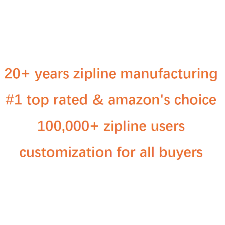 CTSC CE Certified Kids Zip Line Backyard Adventure Toy Hand Guard Brake Comfortable Seat for Boys Girls Sports Safety Product