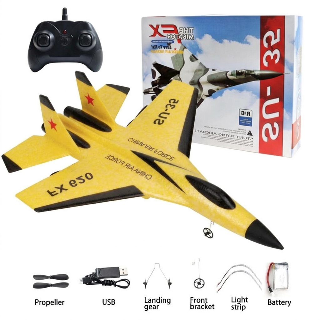 Cross-border Bestseller Flying Bear Su 35 Outdoor Sports Remote Control Glider Electric Foam Toy Airplane 14 Years &amp; up Unisex