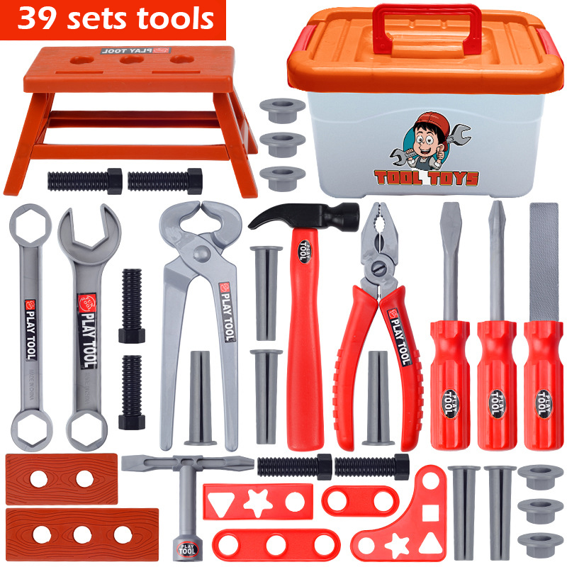Toy Kids Boy Tools Play Set Toys Safe Power Tools Combo Kit Cordless