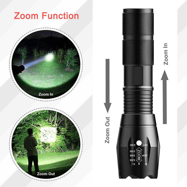 Brightenlux Linterna ZOOM Led Torch Light Long Range Powerful AAA Dry Battery 18650 Rechargeable Powerful Tactical Flashlight