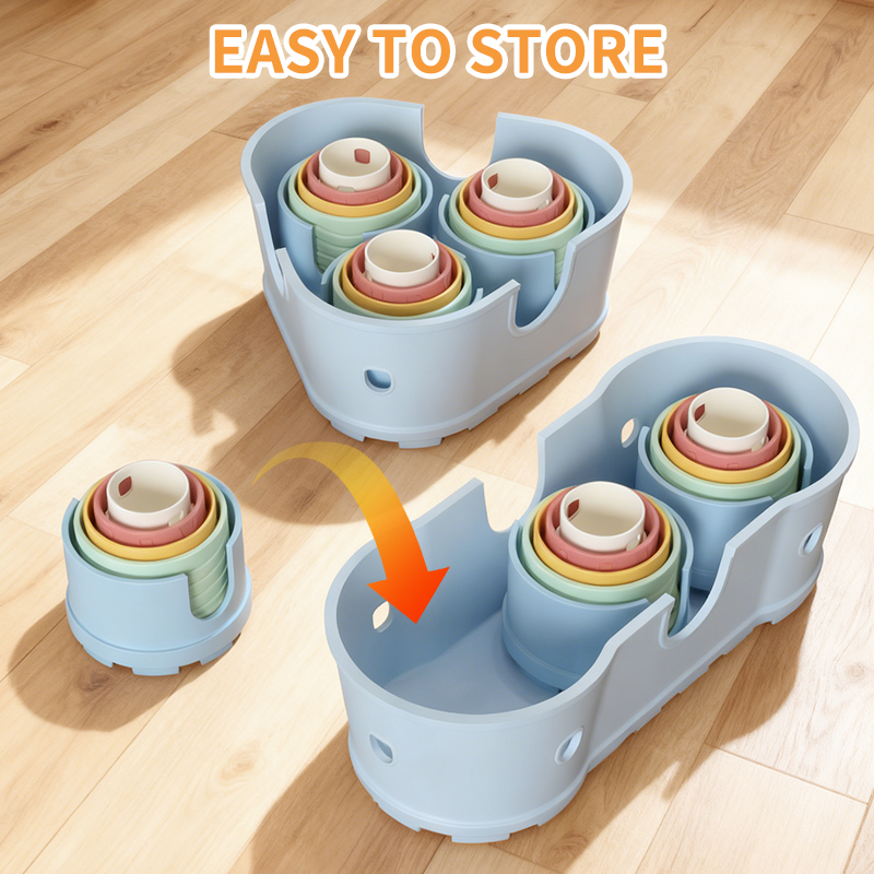 Silicone Soft Castles Building Blocks Baby Stacker Toy Set Stack Baby Playing Blocks Teether Toys Montessori Educational Toys