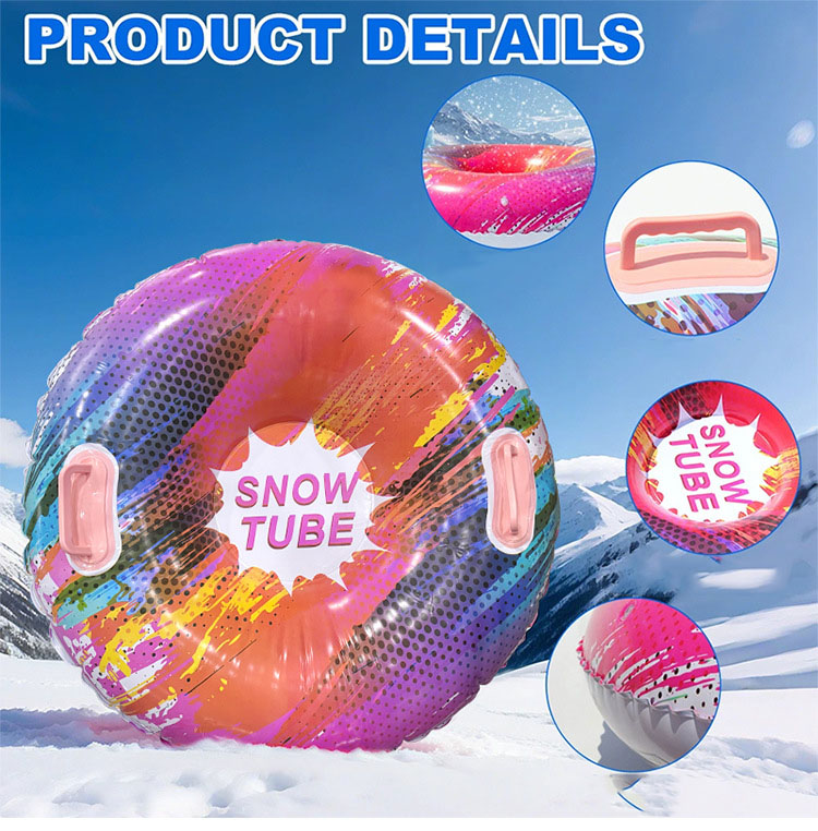 Inflatable Ski Snow Tube Winter Snow Sledges Winter Camping Toy Inflatable Ski for Children Thicken Pvc Heavy Duty Sledges