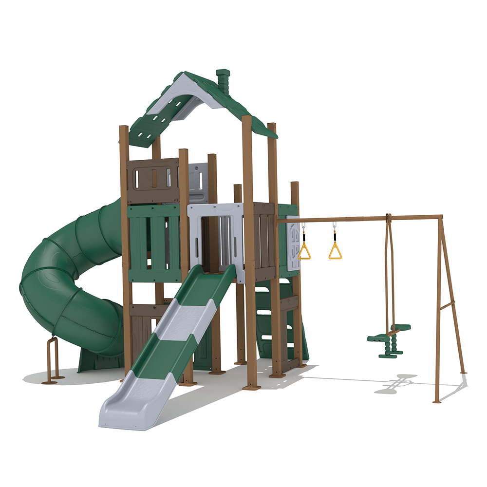Outdoor Kids Playsets With Plastic Slide And Toddler Swing Set Preschool Playground Equipment For Park Or Backyard Use