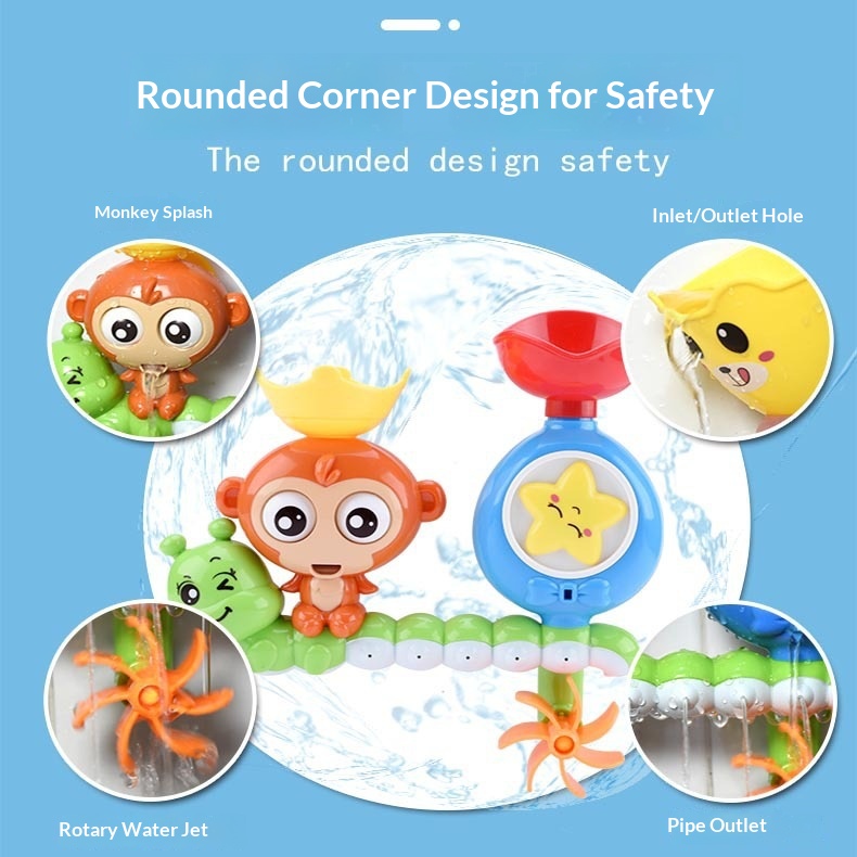 Hot Selling Baby Bathtub Toy Lovely Monkey Sprinkler Bath Toy Funny Swimming Pool Toy