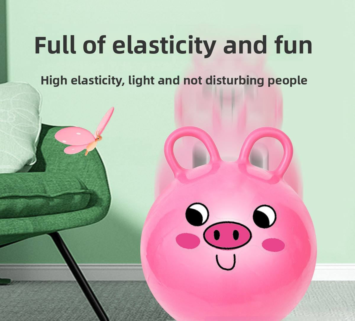Binaural Sensory Training Jumping Ball Elastic PVC Ball Kindergarten Balance Toy for Children