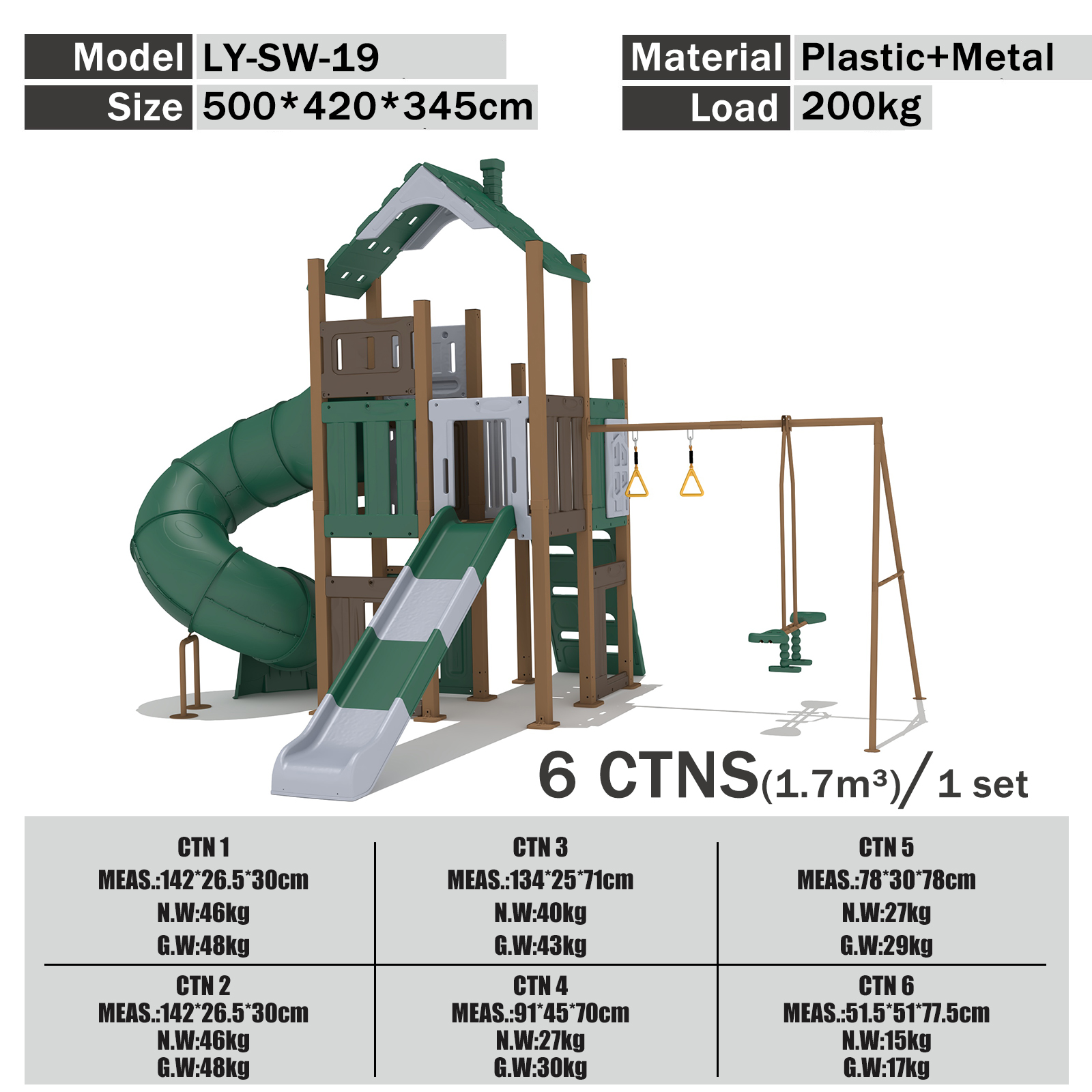 Outdoor Kids Playsets With Plastic Slide And Toddler Swing Set Preschool Playground Equipment For Park Or Backyard Use