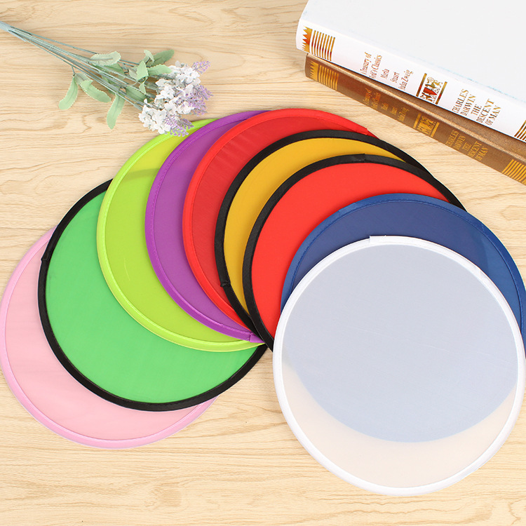 Foldable Nylon Flying Disc Custom Logo Portable Fabric Frisbeed Beach Promotional Gift Toy Portable Pocket Beach Camping Toy