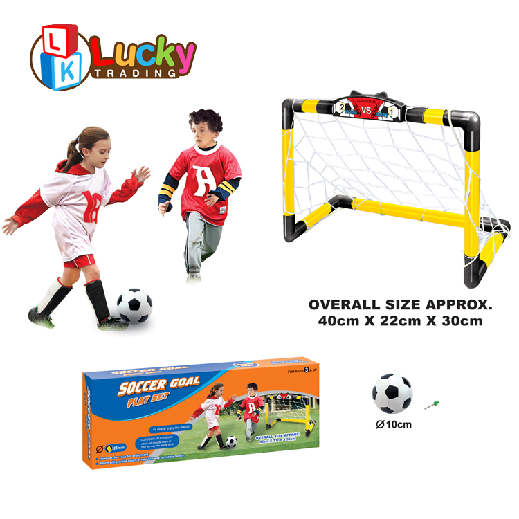 Lucky Toys Plastic Soccer Goal Sport Ball Set Scoring Door Outdoor Play Portable Football Handball Goal