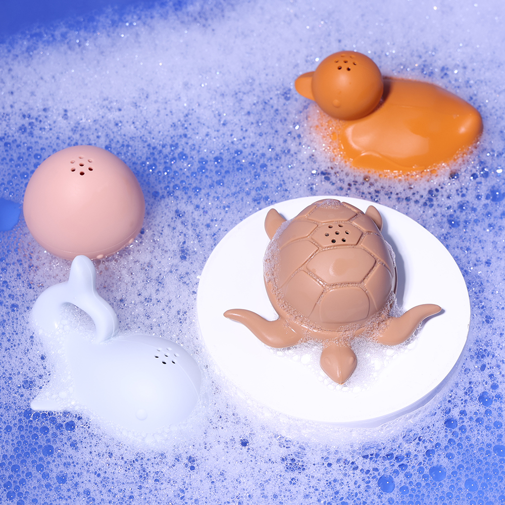 Custom Toddlers Silicone Water Shower Spray Bubble Toy Set Eco-friendly Silicone Baby Bath Bubble Toy for Kids