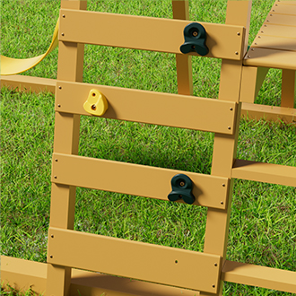 Modern Design Outdoor Wooden Swing Set Toy Playsets for Children Includes Climbing Ladder for School Backyard or Garden Play