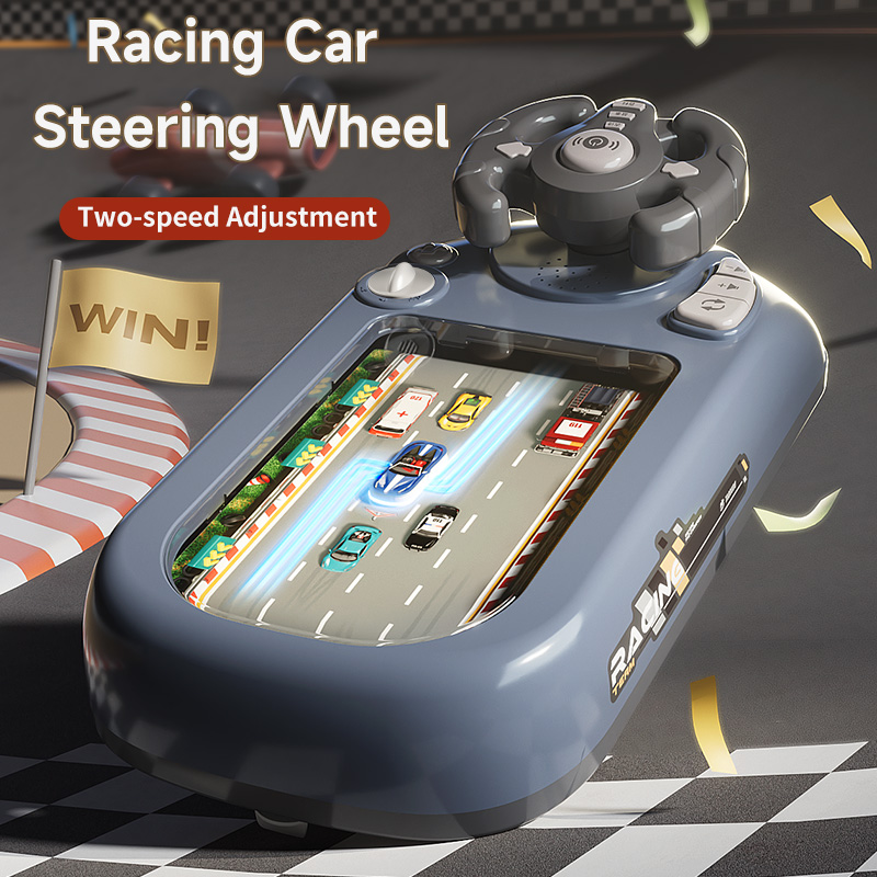 Children Early Educational Interactive Tabletop Games Simulated Racing Car Adventure Game Driving Steering Wheel Toy with Sound