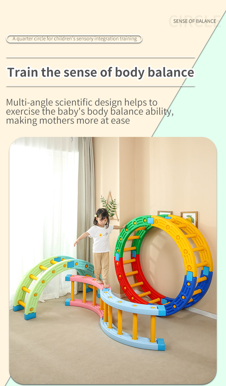 Wholesale Kids Indoor Plastic 1/4 Climbing Balance Board Toy Physical Sensory Integration Training Equipment Climbing Frame