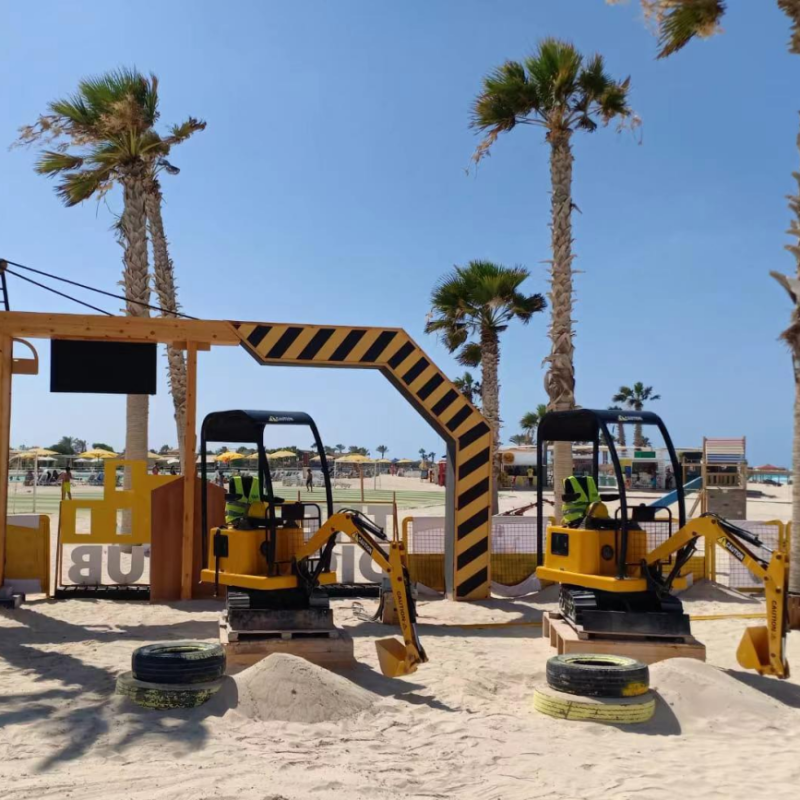 Children's Excavator Playhouse Steel and Fiberglass for Home Adventure Park Shopping Mall or Public Space