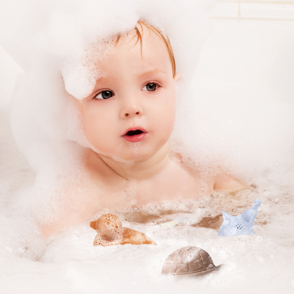 Custom Toddlers Silicone Water Shower Spray Bubble Toy Set Eco-friendly Silicone Baby Bath Bubble Toy for Kids