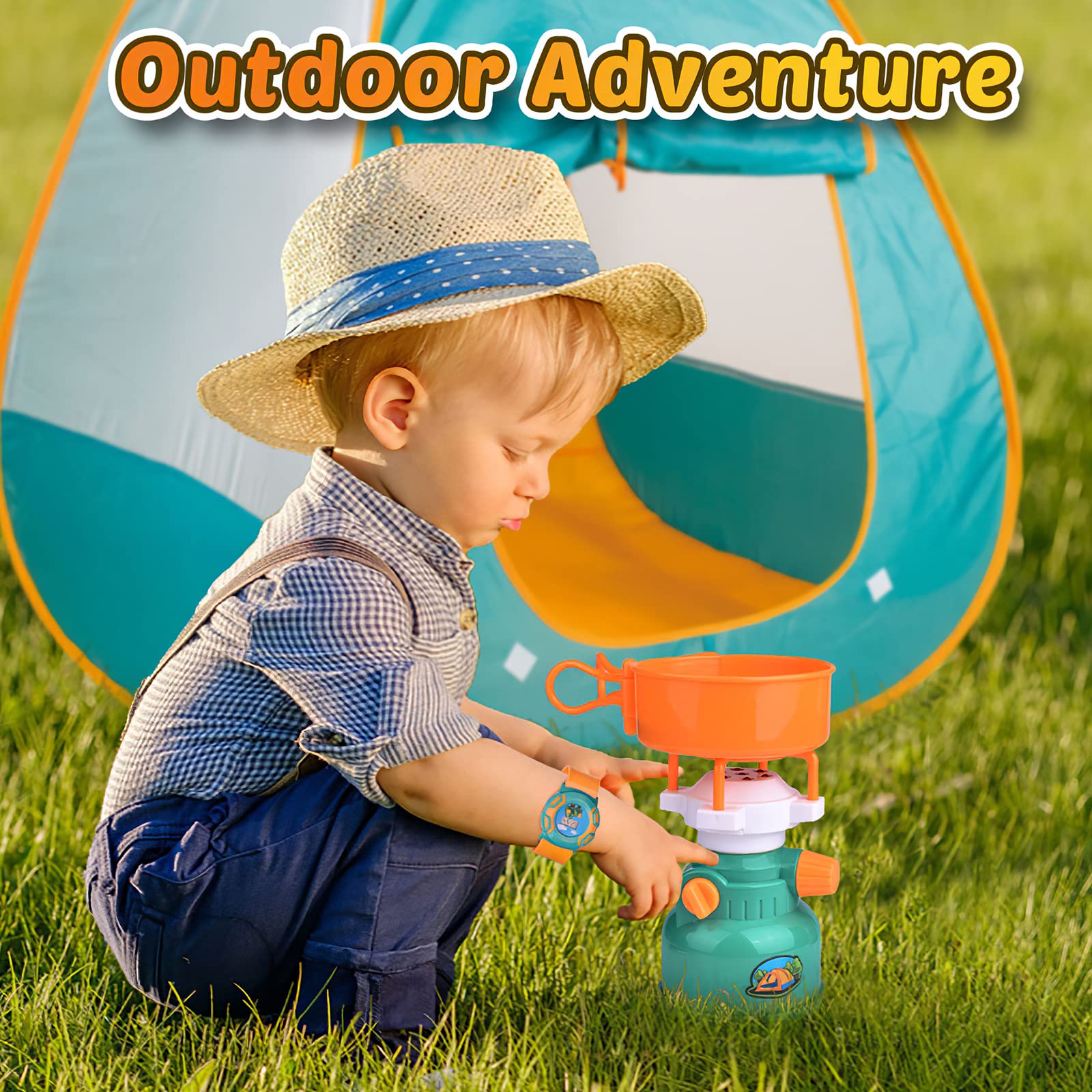 Outdoor Indoor Toy Tent for Children Camping Toy Kids Camping Set Toy Camping Gear Set Amping Adventure Kids Pretend Play Set