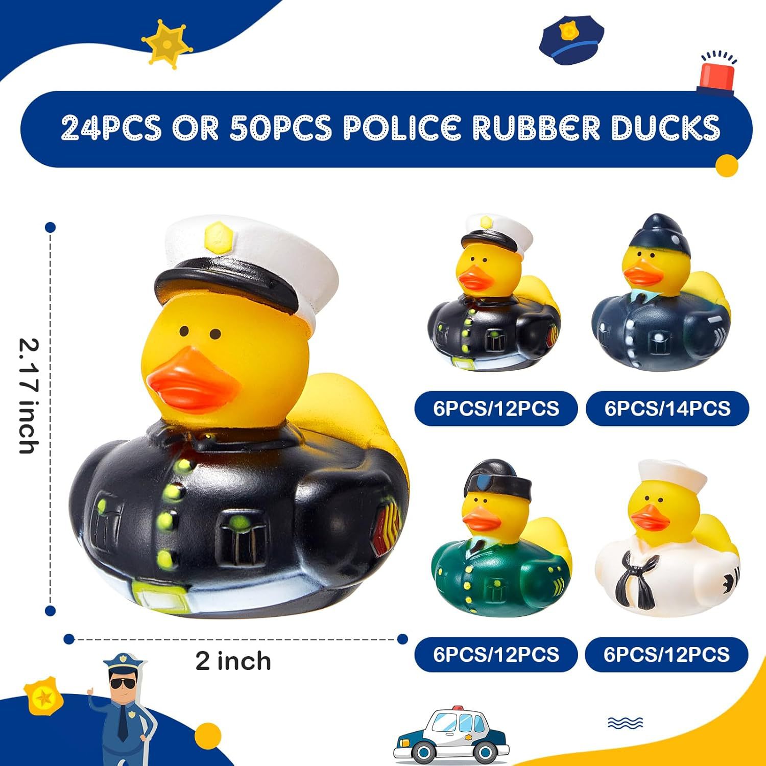 Customized PVC Military Uniform Rubber Duck Bulk Printed Children's Water Play Toys Bathtub Bath Toys Suitable for Toddlers